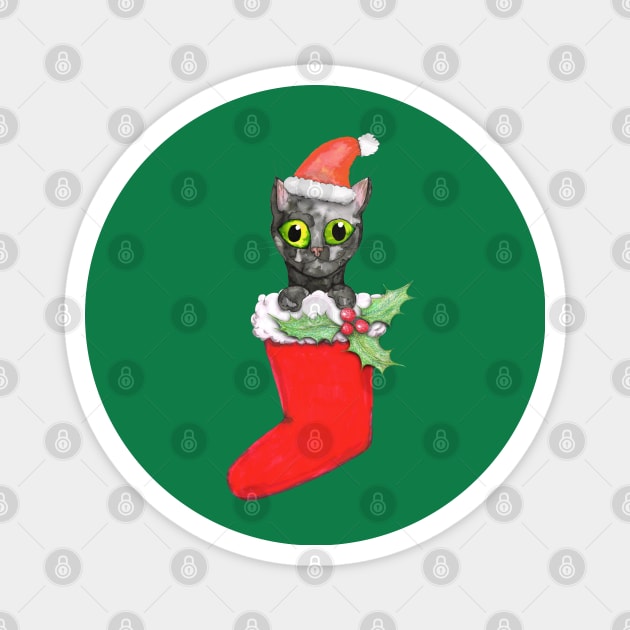 Christmas cat Magnet by Bwiselizzy